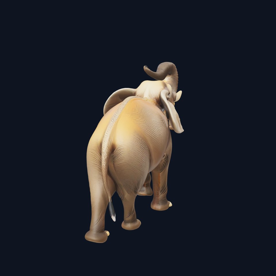 Majestic Elephant Sculpture Side View model pack